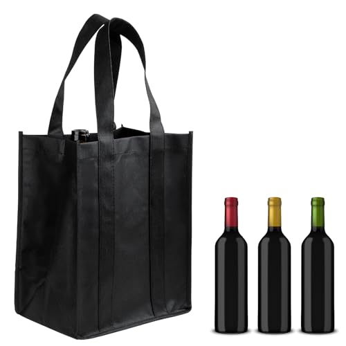 Sliverdew Wine Bag for 6 Bottles Wine Carrier Tote Reusable Wine Travel Bags Portable Wine Gift Bag Wine Bottle Holder Bag with Handle for Storing Carrying Wine Beer Champagne