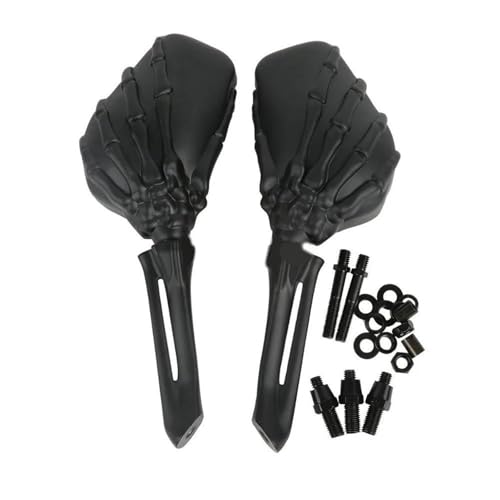 Rétroviseurs Noirs À Tête De Mort Finition Premium pour VT Shadow Ace 1100 - 4
