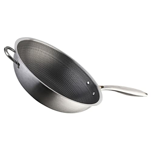 Wok de acero inoxidable con doble asa BESTOYARD miniatura 1