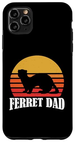 Mens Boys Cute Retro Vintage Sunset Lover of Ferret Dad �X�}�z�P�[�X iPhone 11 Pro Max �p