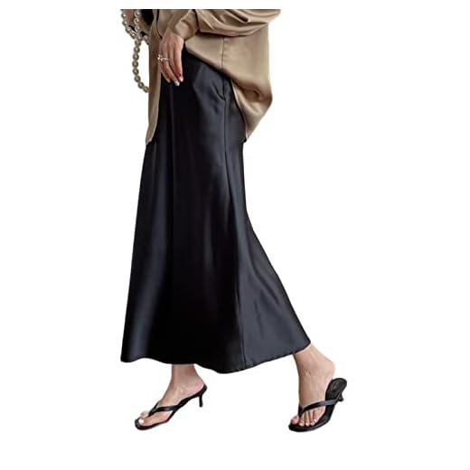 COTCLO Jupe longue en satin de soie pour femme - Jupe taille haute pour femme - Jupe élégante d'été rose