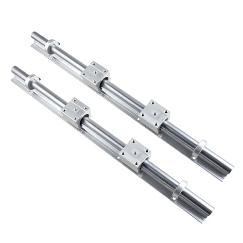 GooEquip Linearführung SBR12 400mm 2 x Linearschienen und 4 x Lagerblöcke mit SBR12 Schienenstopper, Linearschienenlänge 400 mm Linearschienen für 3D Drucker CNC Teile – Bild 6