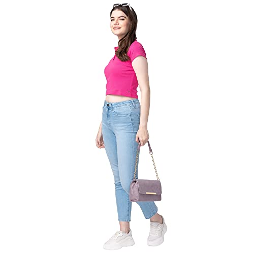 Image of Spykar Women's High Rise Cotton Slim Straight Fit Ankle Length Jeans (Emma)