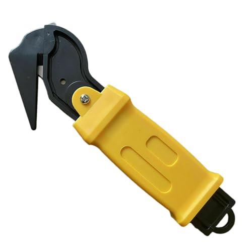 Moving Edge Safety Knife Box Opener Tape Cutter Shrink Wrap Knives Hook Knife Film/Tape/Strapping Cutter (1, Yellow)