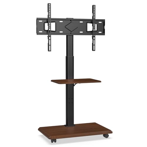 XTRARM Soporte TV Pie Portátil Delphos con Base de Madera, Soporte TV Ruedas, para TV de 32 70