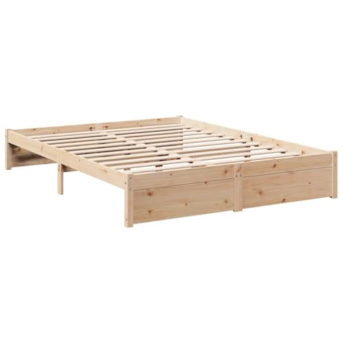 INLIFE Massivholzbett mit Regal ohne Matratze 150x200 cm Kiefernholz,Möbel,Betten & Zubehör,Betten & Bettgestelle,Braun,46.98 KG,3324350 – Bild 8