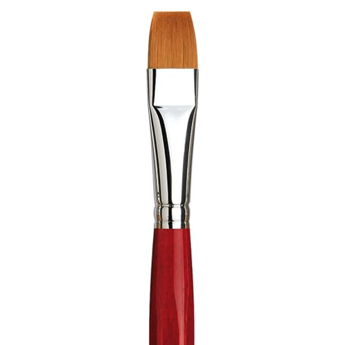 Image of da Vinci Watercolor Series 5880 CosmoTop Spin Paint Brush, Flat Synthetic with Red Handle, Size 14 (5880-14)