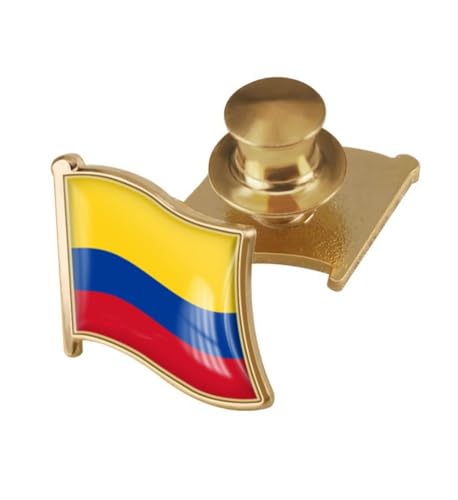 Image of vmcoatdu Country Flag Backs Locking Pin Keepers Locking Clasp Pin Badge International Travel Brooch Metal Alloy Souvenir Pin 0.75x0.7 Inch Small Pin