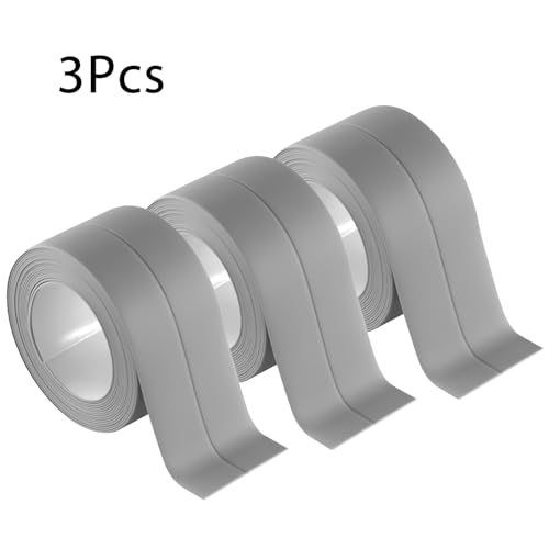 Image of 3 Rolls 10.5 Feet Caulk Tape Waterproof Sealing Self Adhesive, Caulking Sealant Strip for Bathroom Toilet Kitchen Countertop