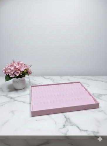 Image of Velvet Jewellery Drawer Organizer Stackable Tray (Pink, Earring)