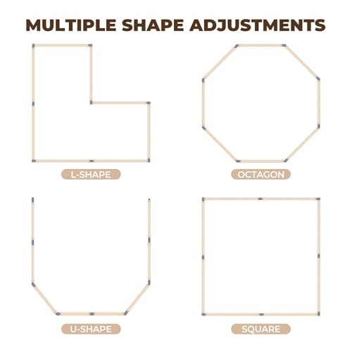 Image of Dripex Small Foldable Baby Playpen, 49 inchx47 inch Small Space Play Yard for Travel - Portable Collapsible Play Pen for Babies, Indoor Outdoor Baby Fence, Beige