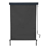 Vertikalmarkise HWC-F42, Senkrechtmarkise Sichtschutz Außenrollo Rollo, UV-Schutz 50 Stoff - 250x100cm, schwarz
