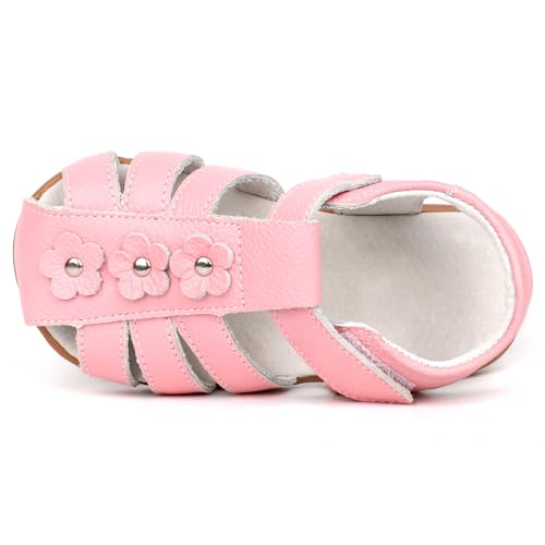 Image of Femizee Toddler Girls Leather Dress Sandals with Adjustable Strap