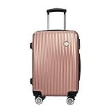 Mala de Viagem de Bordo 10Kg em ABS Rodinhas 360º Cadeado Integrado Multmaxx (Rose Gold)