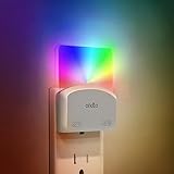 ONDTA Night Lights Plug Into Wall, (2 Pack) LED Night Light with Dusk to Dawn Sensor, Warm White & 8 Colors RGB Nightlight, Dimmable, Light for Kids Room, Bedroom, Bathroom, Hallway, Stairway