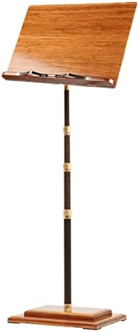 Miwayer Bamboo Conductor Music Stand, Height Adjustable, Foldable, with Wide Wooden Bookplate (Carbon fiber bracket)