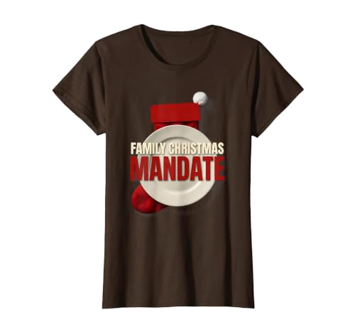 Family Christmas Mandate Sarcastic Funny Family Matching T-Shirt, Women, Brown, XX-Large
