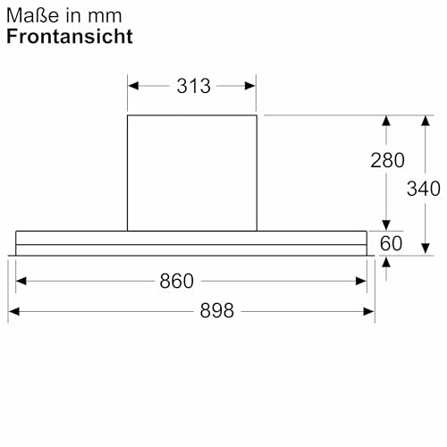 Siemens LJ97BDP60 iQ500, Integrierte Designhaube, 90 cm, Made in Germany, Nahtlose Integration, iQdrive Motor, Intelligente Dunstabzugsautomatik, Glasschirm, Klarglas schwarz bedruckt, Mattschwarz