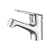Ibergrif Miscelatore Monocomando Bagno con Flessibili Acqua Calda Fredda 3/8 Pollici da 40 cm, Miscelatore Lavabo Installazione Facile, Installazioni Bagno per Lavelli, Ottone Cromato