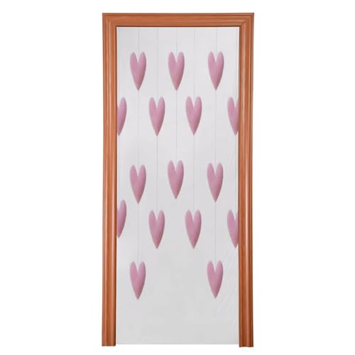 FLildon Dangling Love Heart Valentine's Day Door Cover Decoration, Party Accessory Porch Decor for Festive Ornament Room Door Covers 35 x 79 Inch