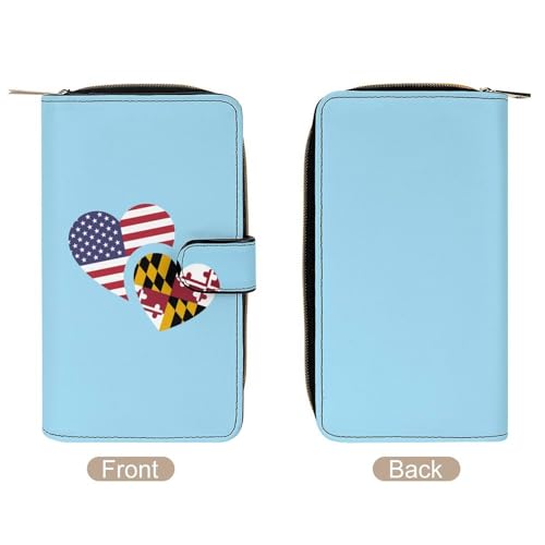 U.S. Maryland Flag Long Wallet for Women Men Purses Coin Pouch Credit Card Holder Organizer3