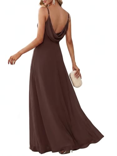 Image of Ever-Pretty Women's Summer Backless Spaghetti Strap Chiffon Bridesmaid Dresses Empire Waist Formal Wedding Guest Dress