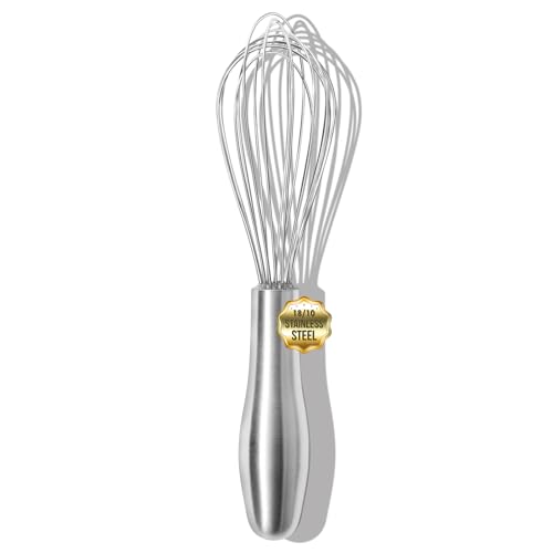 OYV 8" Small Whisk, 18/10 Stainless Steel Whisk, Ergonomic Handle