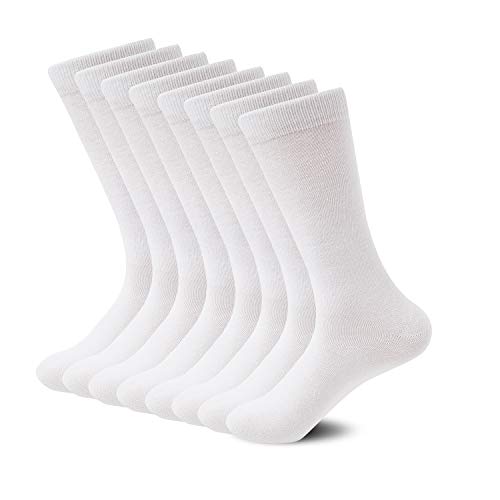 Sock Amazing Premium Bamboo Socks White Crew Socks for Men Women 8 Pack Business Dress Socks Casual Socks Work Socks