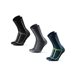 [DANISH ENDURANCE] レギュラークルー長距離走用靴下 マルチカラー（1xブラック、1xグレー、1xネイビーブルー） 25.0㎝～28.0㎝