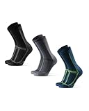 [DANISH ENDURANCE] レギュラークルー長距離走用靴下 マルチカラー（1xブラック、1xグレー、1xネイビーブルー） 25.0㎝～28.0㎝