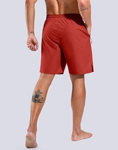 Image of G Gradual Mens Swim Trunks with Compression Liner 7 inch /9'' Quick Dry Board Shorts Swimsuit Bathing Suit for Men Zipper Pockets