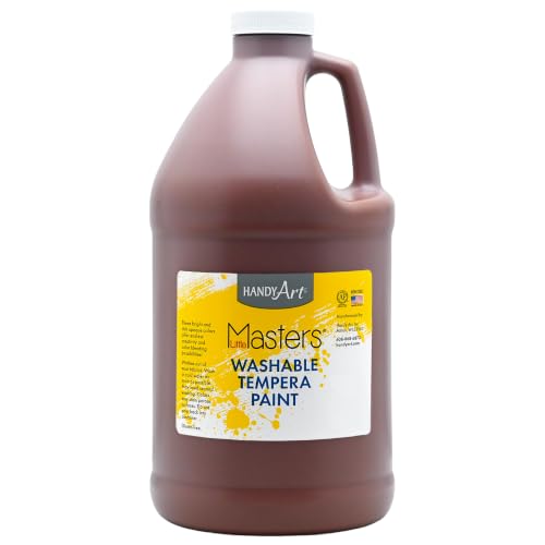 Handy Art Little Masters Washable Tempera Paint, Brown, Half Gallon 64 oz