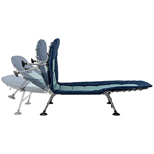 Abocofur Folding Portable Camping Cot For Adults 500Lbs, Utility Adjustable Sleeping Bed With Strong Steel Frame And 600D Oxford Fabric, Indoor&Outdoor Recliner For Travel, Office, Navy&Mint Green #TOP2