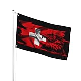 Resistente Ai Raggi Uv Bandiera Da Personalizzata 90X150Cm Swiss Eagle Bandiera Da Cortile Gran Bandiera Da Giardino Per Decorazione Domestica, Giardino, Barca