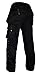 Men's Heavy Duty Cordura Work Pants with Utility Tool Pockets and Reinforced Knees Tactical Carpenter Safety Trousers Black W34-L34