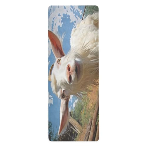 FLildon Funny Goat Yoga Mat Thick Non Slip Yoga Mat