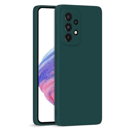 Image of Outlouders Back Cover for Samsung Galaxy A53 5G | Camera Protection | Durable Soft Matte Silicone Bumper Case (Green)