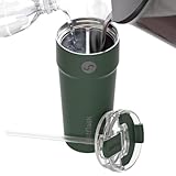 Splitflask DualβChamber 30βoz Travel Mug β Vacuum Insulated StainlessβSteel Hot & Cold Tumbler, LeakβProof Lid, CupβHolder Friendly, BPAβFree.