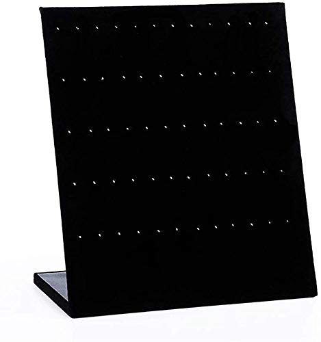 POFET Support de boucles d'oreilles 60 trous en velours noir Cover