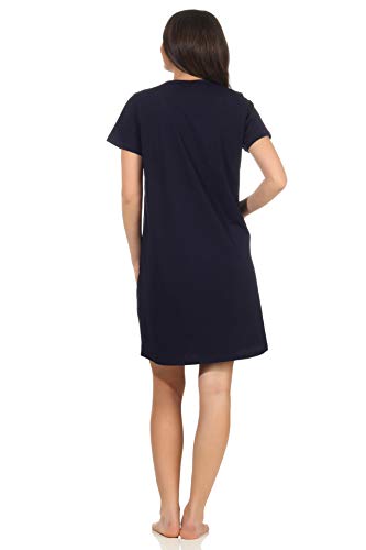 NORMANN-Waeschefabrik-Damen-2er-Pack-Kurzarm-Nachthemd-Schlafshirt-mit-Herz-Motiv