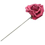 OVNSHVN Künstliche Blumen, 25 Stück, rot, Bordeaux, königlich, mit Stielen für Brautstrauß, DIY, Hochzeitsdusche