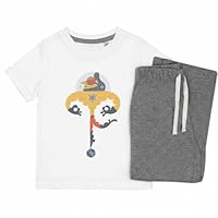Azeeda 'superhero spaceman' Kids Cotton Pyjama Set – Comfortable Children's Nightwear, Sleepwear and Loungewear - Unisex for Boys and Girls - Grey, 9-10 Years (KP00133719)