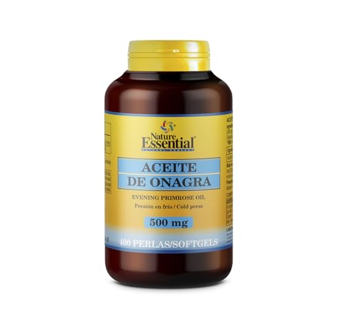 Nature Essential | Perlas de Aceite de Onagra 500 mg | 400 Perlas | Con Vitamina E | Fórmula para el Bienestar Femenino