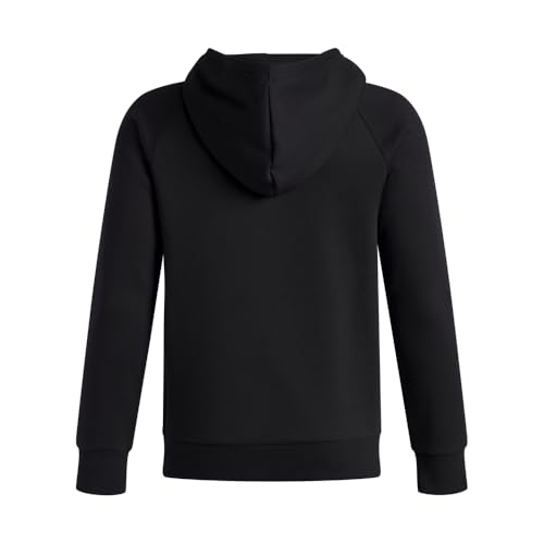 Under Armour Boys' Rival Fleece Big Logo Print Fill Hoodie, (002) Black / / White, Large2