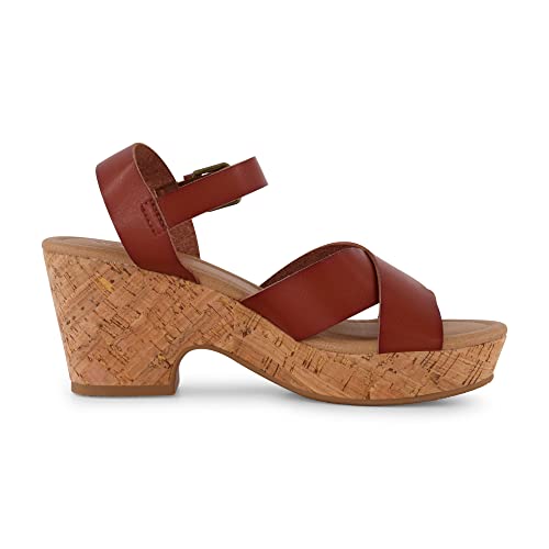 CUSHIONAIRE Women's Rosie Cork Wedge Sandal +Memory Foam4
