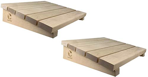 SudoreWell® - Poggiatesta per sauna in legno di betulla di alta qualità, 2 pezzi