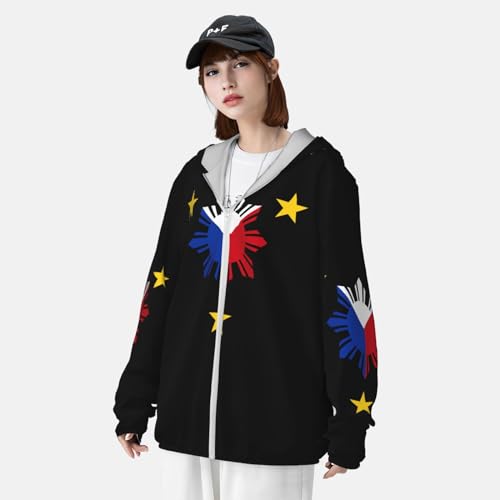3 Stars And Sun Filipino Philippines Flag Sun Protection Hoodies Men Upf 50+ Hoodie Unisex Long Sleeve Hoodie3