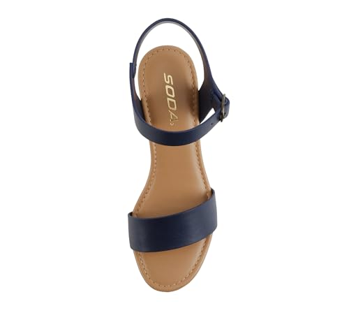 Image of Soda CHIVAS ~ Women's Bold Buckles Studded Wedge Sandal