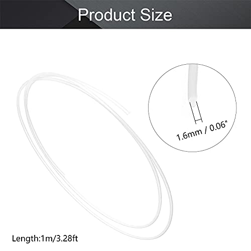 Image of Othmro PTFE Teflon Bowden Tube 3.28ft-1.6mm ID x 2mm OD-Milky White Connector Tubing for 3D Printer-1PCS