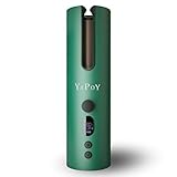 Hair Curler Cordless Automatic Curling Tongs with Rechargeable Battery Heat Isolating Chamber LCD Display 5 Kinds of Temperature Control & Timer Settings